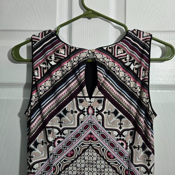 White House Black Market Women XS Geometric Pattern Aztec Print Midi Dress - Picture 8 of 16